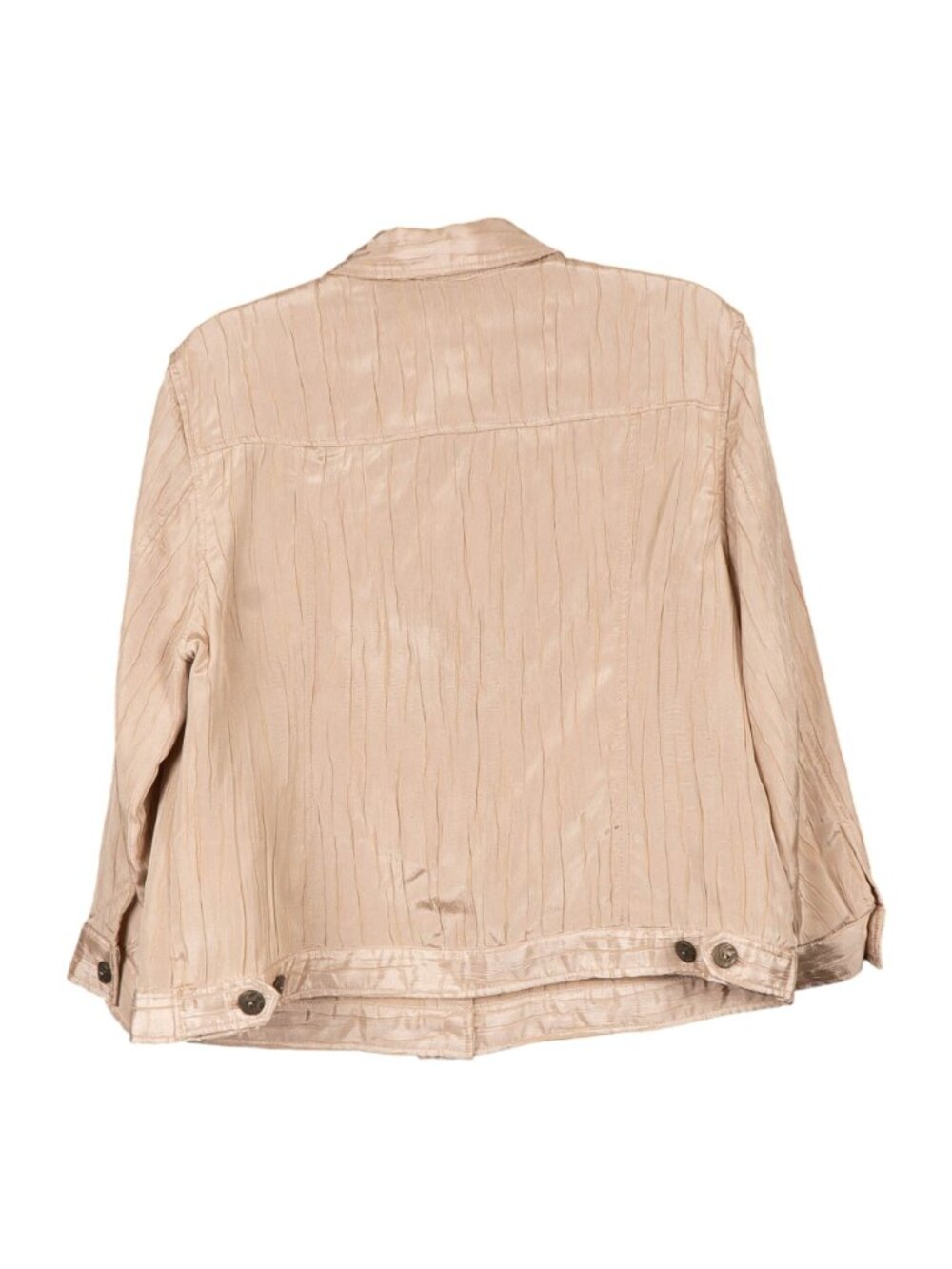 Ruby Rd Crinkle Jacket 16 Womens Beige Fall Buttons Rayon Blend Pockets Collar - Picture 5 of 6